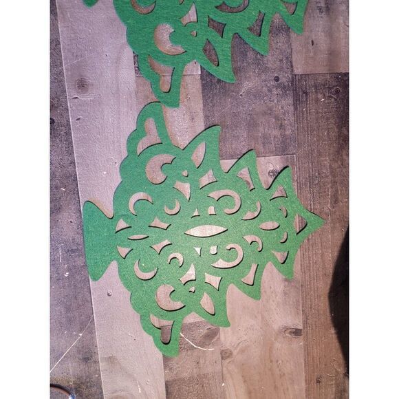 Green xmas tree felt decor set table - Picture 3 of 5